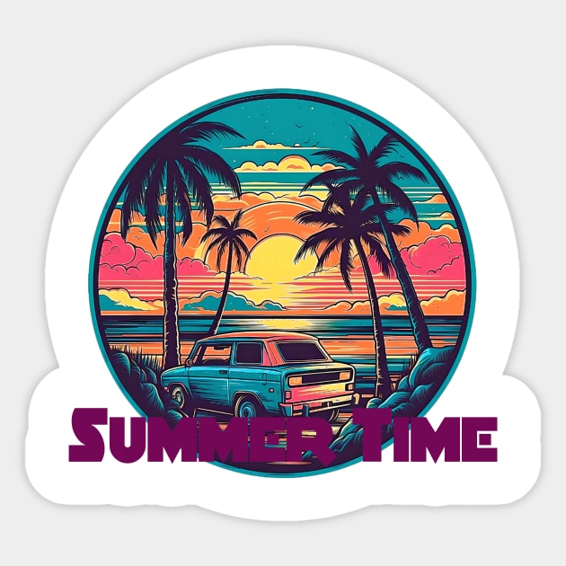 summer time is now Sticker by DavisDesigns79